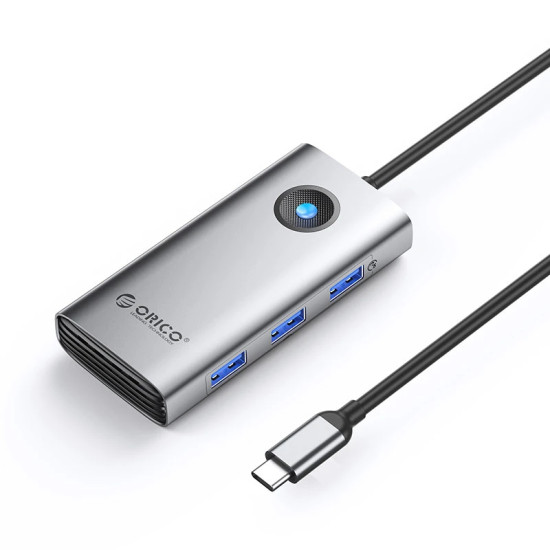 Докинг станция Orico Docking Station Type-C - PW11-6P-GY-EP - HDMI x 1, USB-C x 1, USB3.0 x 3, USB-C PD100W x 1