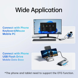 Докинг станция Orico Docking Station Type-C - PW11-6P-GY-EP - HDMI x 1, USB-C x 1, USB3.0 x 3, USB-C PD100W x 1