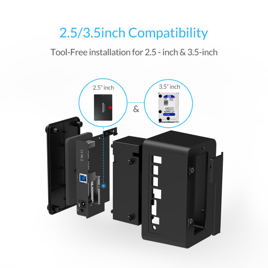 Докинг станция Orico Storage - HDD/SSD Dock - 2.5 and 3.5 inch USB3.0 - 6619US3