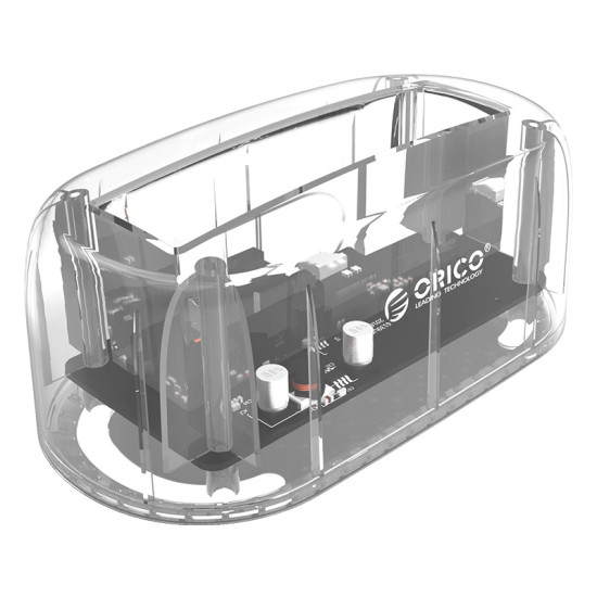 Докинг станция Orico Storage - HDD/SSD Dock - 2.5 and 3.5 inch USB3.0, transparent - 6139U3-CR