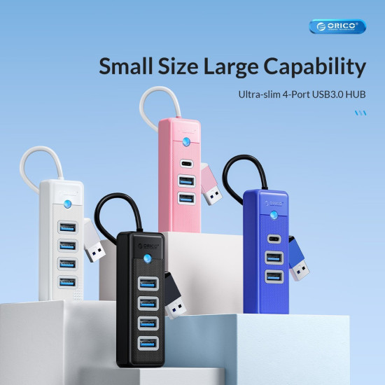 USB хъб Orico HUB USB3.0 4 port Black - PW4U-U3-015-BK