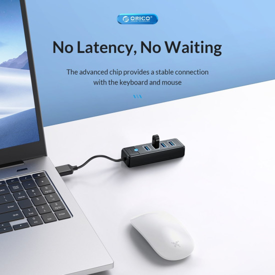 USB хъб Orico HUB USB3.0 4 port Black - PW4U-U3-015-BK