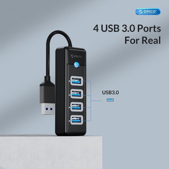 USB хъб Orico HUB USB3.0 4 port Black - PW4U-U3-015-BK