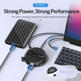 USB хъб Orico HUB USB3.1 Type-C 4 port - 4 x USB3.0 White, Audio/Mic x 1 - YS4-C3-03-WH-BP