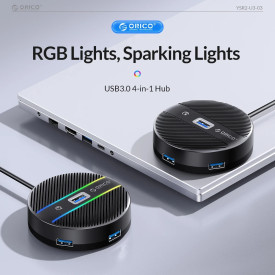 USB хъб Orico HUB USB3.1 Type-C 4 port - 4 x USB3.0 White, Audio/Mic x 1 - YS4-C3-03-WH-BP