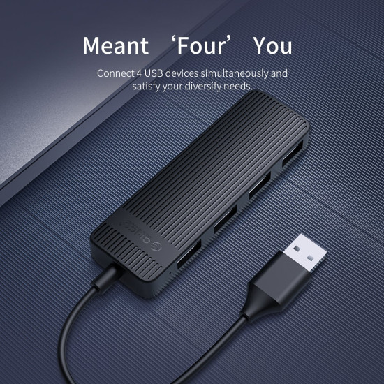 USB хъб Orico USB2.0 HUB 4 port Black - FL02-BK