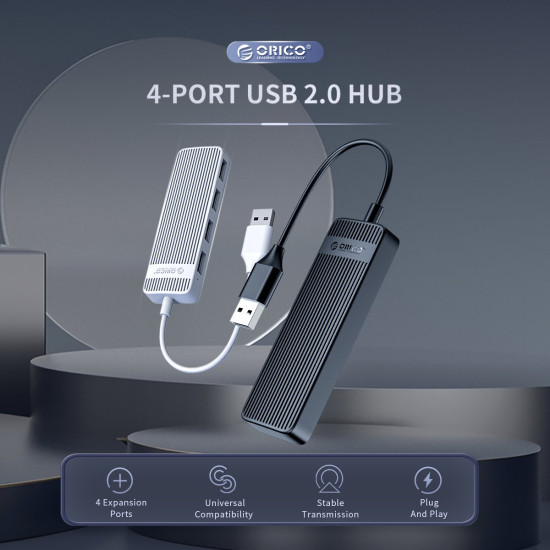 USB хъб Orico USB2.0 HUB 4 port Black - FL02-BK
