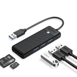 USB хъб Orico USB3.0 HUB - 3 x USB3.0, SD, TF - PAPW3AT-U3-015-BK