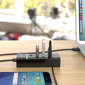 USB хъб Orico USB3.0 HUB 4 port black - W6PH4-U3-V1-BK