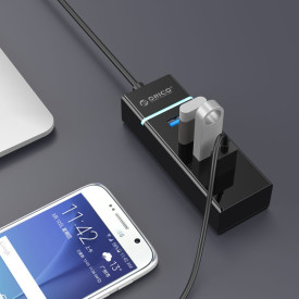 USB хъб Orico USB3.0 HUB 4 port black - W6PH4-U3-V1-BK