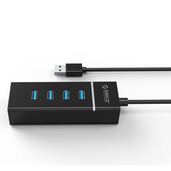 USB хъб Orico USB3.0 HUB 4 port black - W6PH4-U3-V1-BK