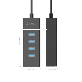 USB хъб Orico USB3.0 HUB 4 port black - W6PH4-U3-V1-BK