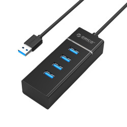 USB хъб Orico USB3.0 HUB 4 port black - W6PH4-U3-V1-BK