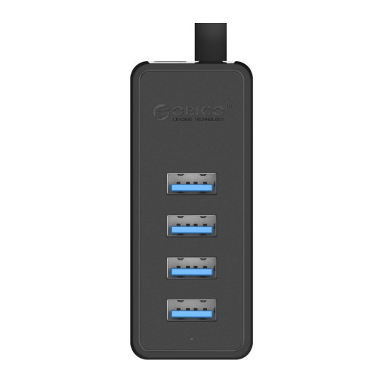 USB хъб Orico USB3.0 HUB 4 port - USB/Micro USB input, Black - W5P-U3-030