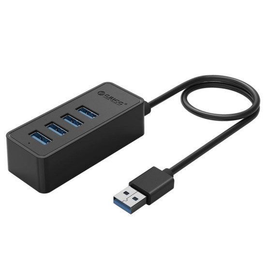 USB хъб Orico USB3.0 HUB 4 port - USB/Micro USB input, Black - W5P-U3-030