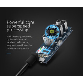 USB хъб Orico USB3.0 HUB 4 port - USB/Micro USB input, Black - W5P-U3-030