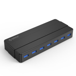 USB хъб Orico USB3.0 HUB 7 port with Premium Power Adapter, Black - H7928-U3-V1-BK
