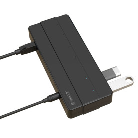 USB хъб Orico USB3.0 HUB 7 port with Premium Power Adapter, Black - H7928-U3-V1-BK