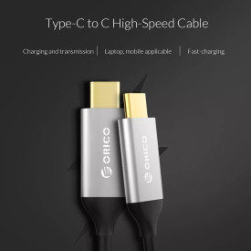 USB кабел Orico Type-C to Type-C Gen2 - 5A, 10Gbps, 0.5m - CCU-05