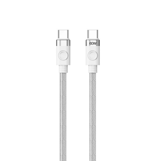 USB кабел Orico USB C-to-C PD 60W Charging 1.0m White - CDX-60CC-WH