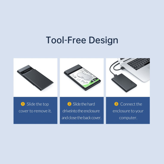 Външна кутия за диск Orico Storage - Case - 2.5 inch USB3.0 - 2521U3-BK-EP