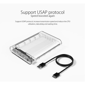 Кутия за диск Orico Storage - Case - 3.5 inch USB3.0 transparent - 3139U3