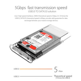 Кутия за диск Orico Storage - Case - 3.5 inch USB3.0 transparent - 3139U3