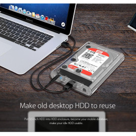 Кутия за диск Orico Storage - Case - 3.5 inch USB3.0 transparent - 3139U3