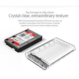 Кутия за диск Orico Storage - Case - 3.5 inch USB3.0 transparent - 3139U3