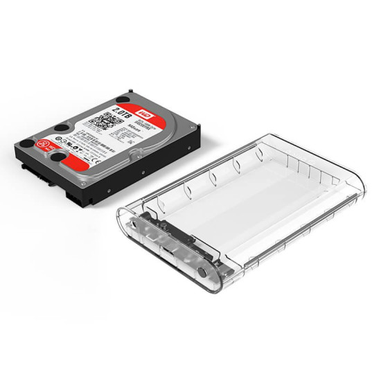 Кутия за диск Orico Storage - Case - 3.5 inch USB3.0 transparent - 3139U3