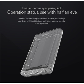 Кутия за диск Orico Storage - Case - 3.5 inch USB3.0 transparent - 3139U3