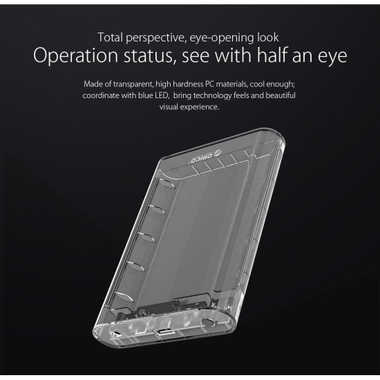 Кутия за диск Orico Storage - Case - 3.5 inch USB3.0 transparent - 3139U3