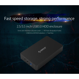Кутия за диск Orico Storage - Case - 3.5 inch USB3.0 UASP black - 3569S3
