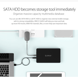 Кутия за диск Orico Storage - Case - 3.5 inch USB3.0 UASP black - 3569S3