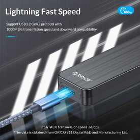 Външна кутия за диск Orico Storage - Case - M.2 NVMe M key - USB3.1 Gen2 Type-C, 10Gbps - HM2-G2-BK