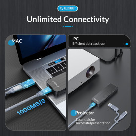 Външна кутия за диск Orico Storage - Case - M.2 NVMe M key - USB3.1 Gen2 Type-C, 10Gbps - HM2-G2-BK