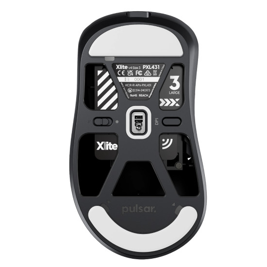 Безжична мишка Pulsar Wireless Gaming Mouse Xlite v4 Size3 Black - 1K (8K Compatible)
