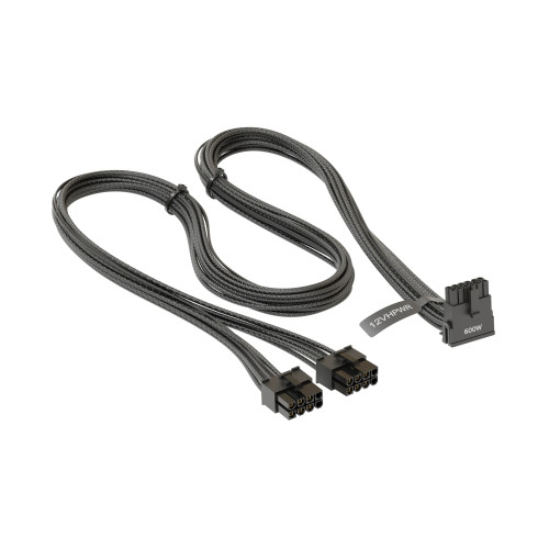 Модулен кабел Seasonic Modding Cable 600W, черен, 90 градуса, PCIe 5.0 12VHPWR, SS-2x8P-90-12V-2x6-600-BK