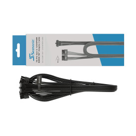 Модулен кабел Seasonic Modding Cable 600W, черен, 90 градуса, PCIe 5.0 12VHPWR, SS-2x8P-90-12V-2x6-600-BK