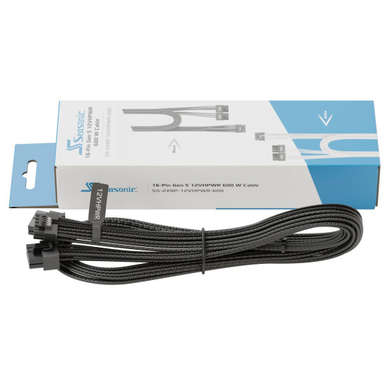 Модулен кабел Seasonic Modding Cable 600W Black - PCIe 5.0 12VHPWR - SS-2X8P-12VHPWR-600-BK