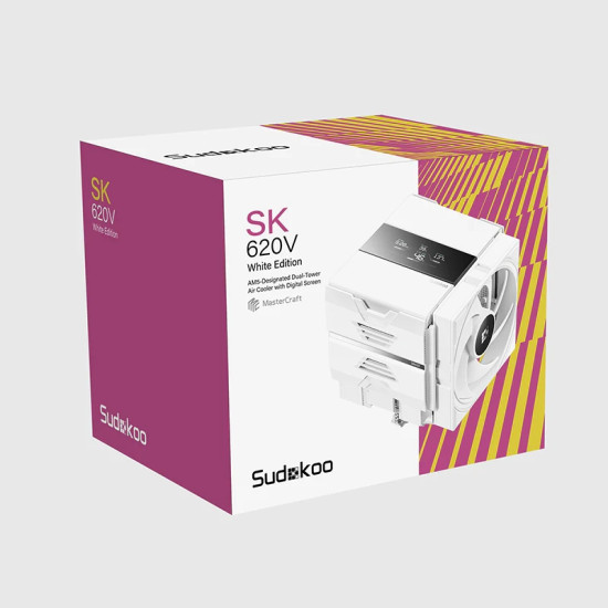 Охладител за процесор Sudokoo CPU Cooler SK620V WHITE - Dual-Tower - LGA1851/AM5