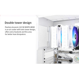 Охладител за процесор Thermalright CPU Cooler Peerless Assassin 120 SE A-RGB White - Dual-Tower - LGA1851/LGA1700/AM5