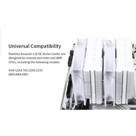 Охладител за процесор Thermalright CPU Cooler Peerless Assassin 120 SE A-RGB White - Dual-Tower - LGA1851/LGA1700/AM5