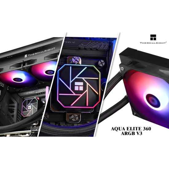 Водно охлаждане Thermalright Water Cooling Aqua Elite 360 Black A-RGB V3 - LGA1851/LGA1700/AM5