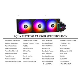 Водно охлаждане Thermalright Water Cooling Aqua Elite 360 Black A-RGB V3 - LGA1851/LGA1700/AM5