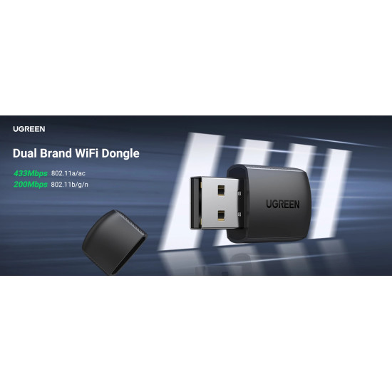 Мрежови адаптер UGREEN AC650 USB WiFi