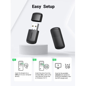 Мрежови адаптер UGREEN AC650 USB WiFi