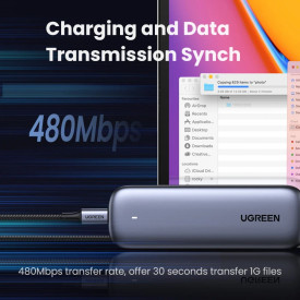 Ugreen кабел USB 2.0 Type-C M/M US316, 100W, 5A, 3m - 90120