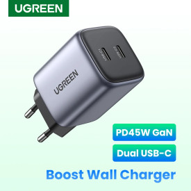 Зарядно Ugreen Charger Wall GaN 45W CD294 Grey - 90573