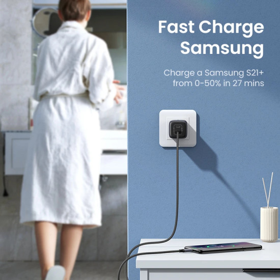 Зарядно Ugreen Charger Wall GaN 45W CD294 Grey - 90573